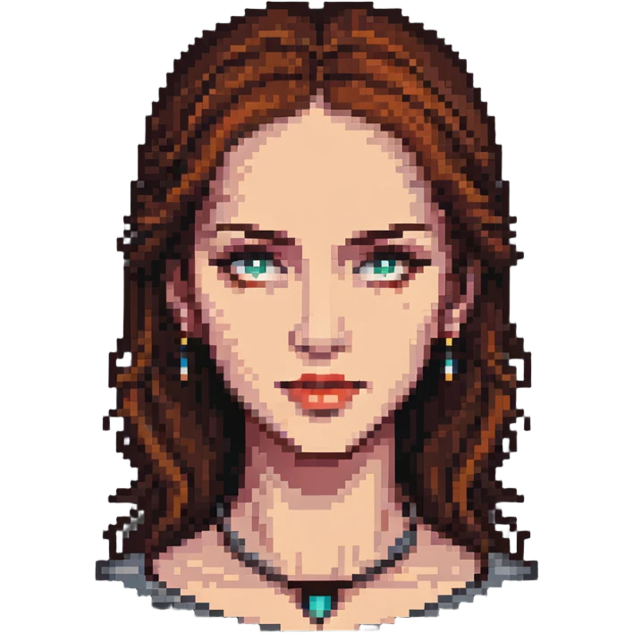 A woman character with detailed facial features emoji