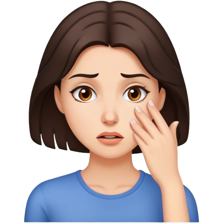 Stressed brunette gorgeous woman emoji