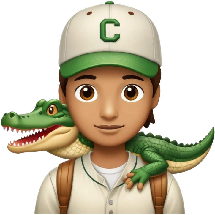 Hai with crocodile and cap  emoji