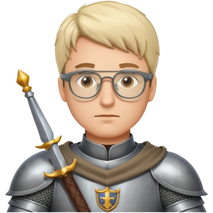 Male knight adjusting glasses — serious focus. emoji