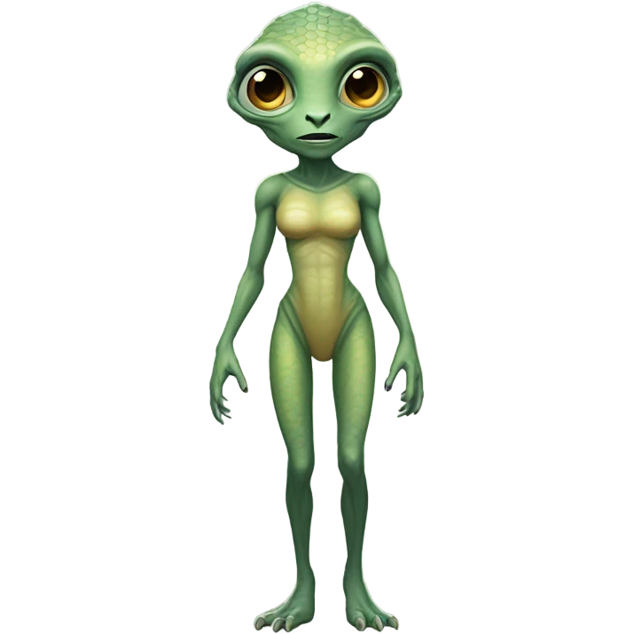 a reptilian alien woman full body emoji
