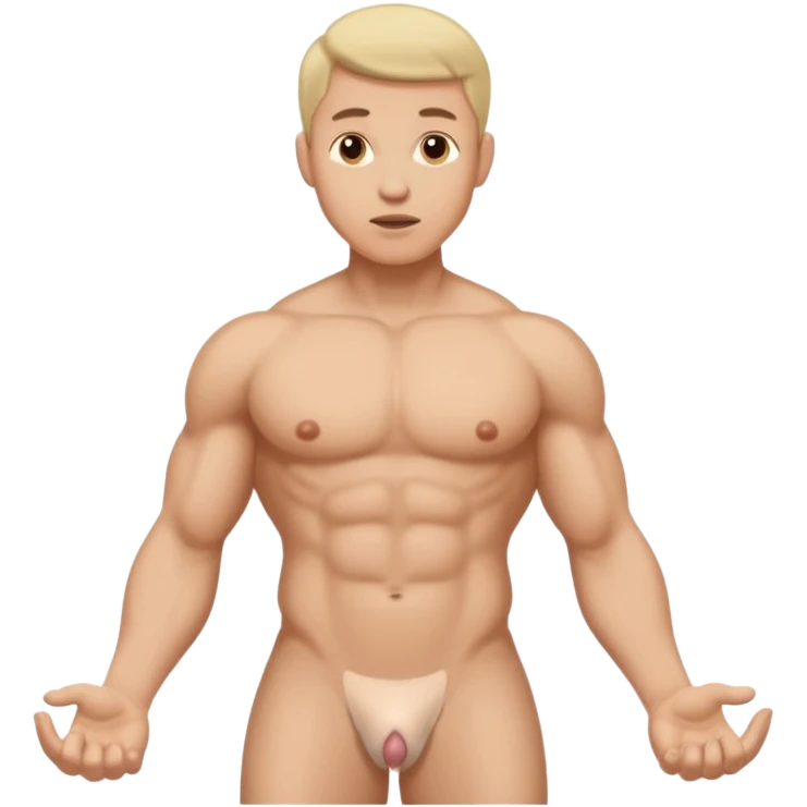 Men naked complete with his peni and testicules emoji