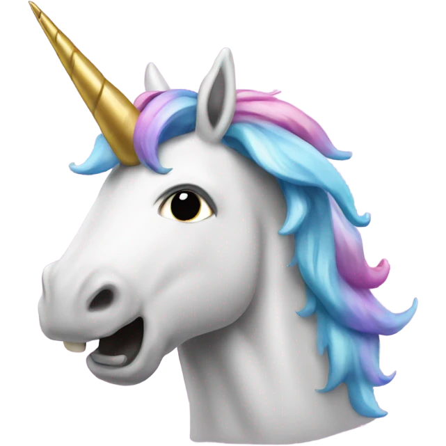 Unicorn throwing up emoji