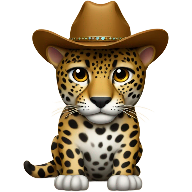 Jaguar with cowboy hat and boots emoji