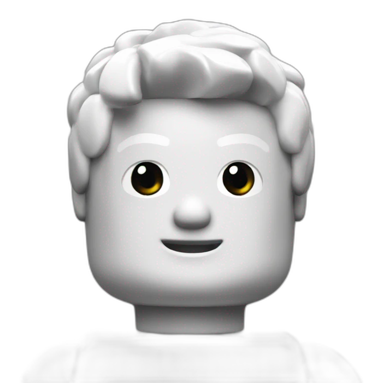 White Lego minifigure without face emoji