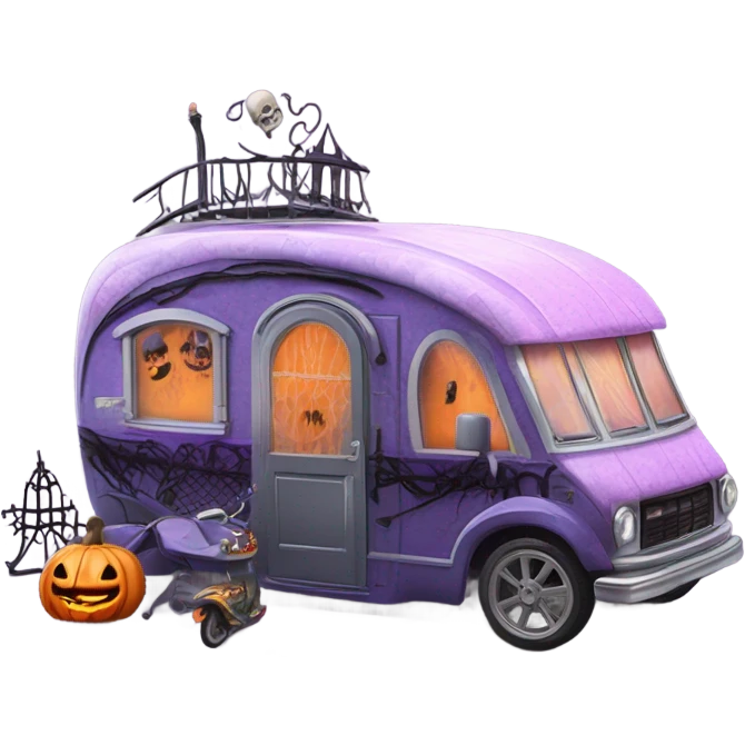 Haunted Barbie dream house Caravan motorbike tuk tuk  emoji