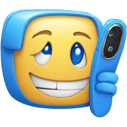 BLUE smartphone laughing emoji