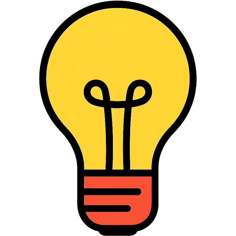 bulb, clean lines, simple, modern, color outline icon style emoji