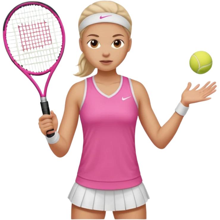 mujer tenista con parte de arriba rosa y de abajo blanca emoji