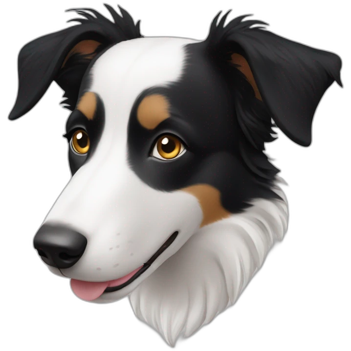black border collie dog with kind eyes and gentle face emoji
