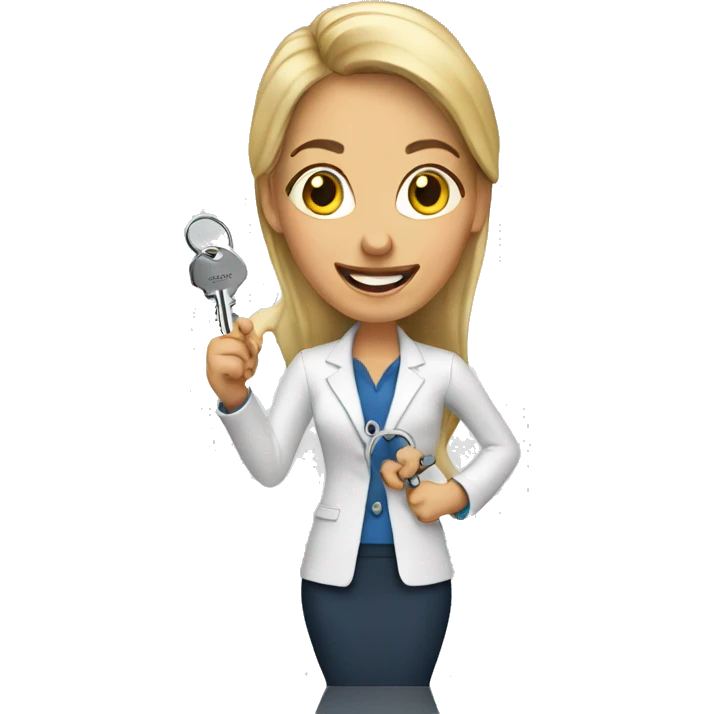 realtor woman holding keys emoji