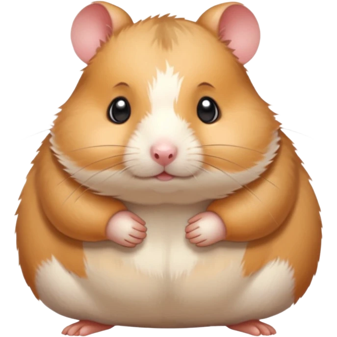 Cute chubby tsundere looking cartoon-style hamster. Painterly shading, white background, sticker-style illustration emoji