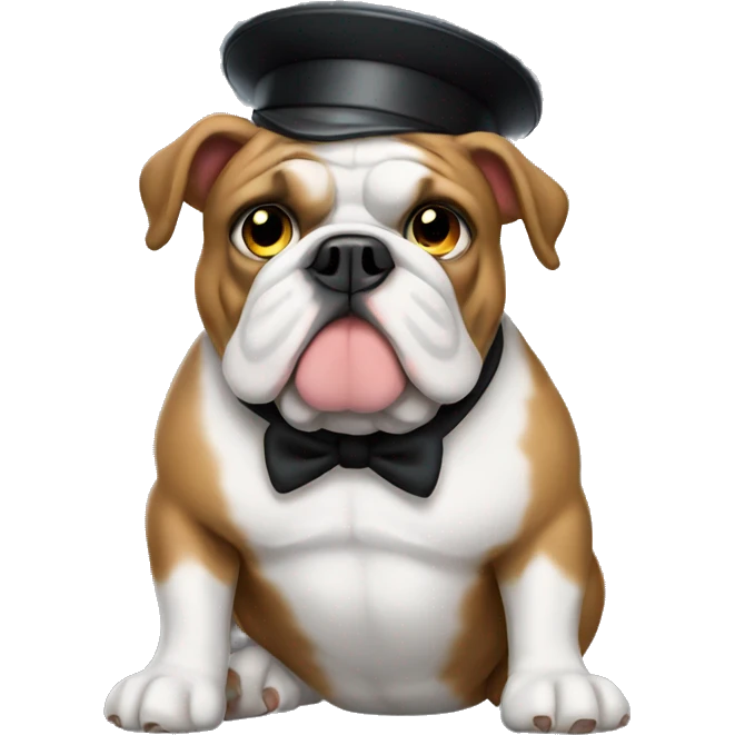 english bulldog conductor music emoji