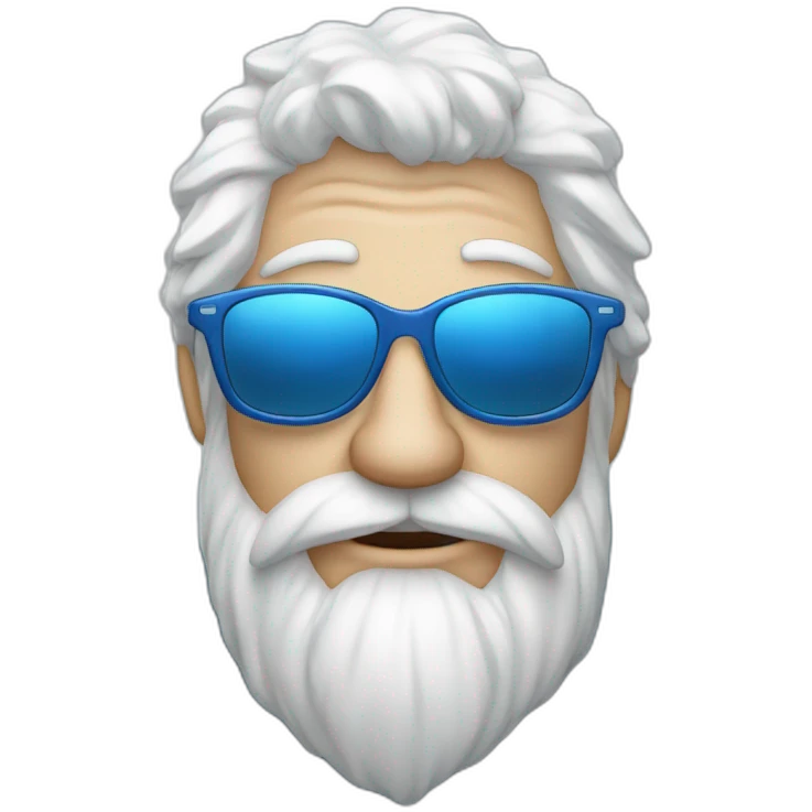 cool Father Frost in sunglasses glasses in a blue fur coat emoji
