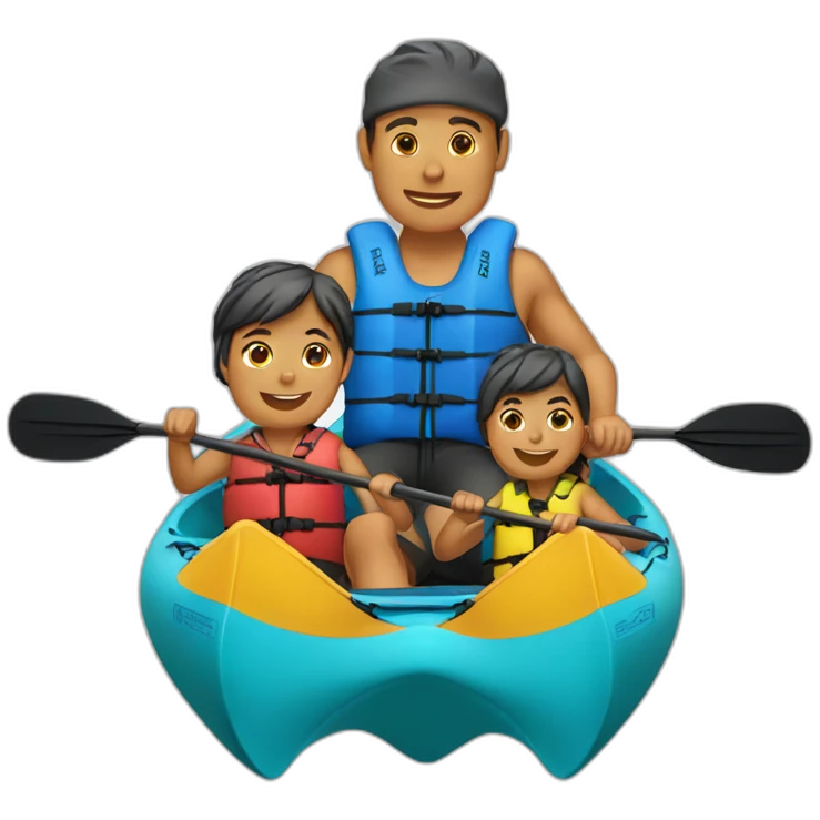kayakers family emoji
