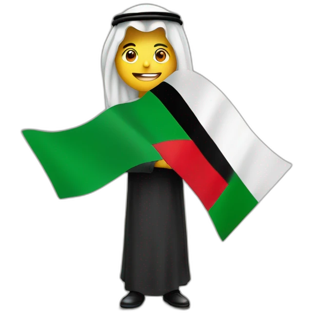 Saudi with Palestine flag emoji