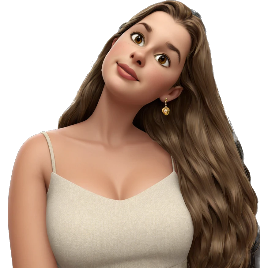 brown haired girl in jewelry emoji
