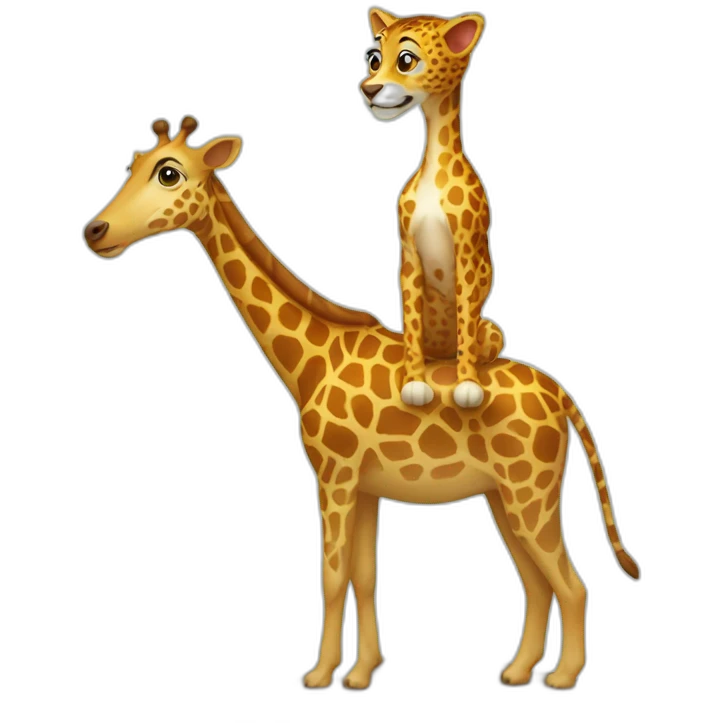 un chat sur un chien sur une girafe emoji