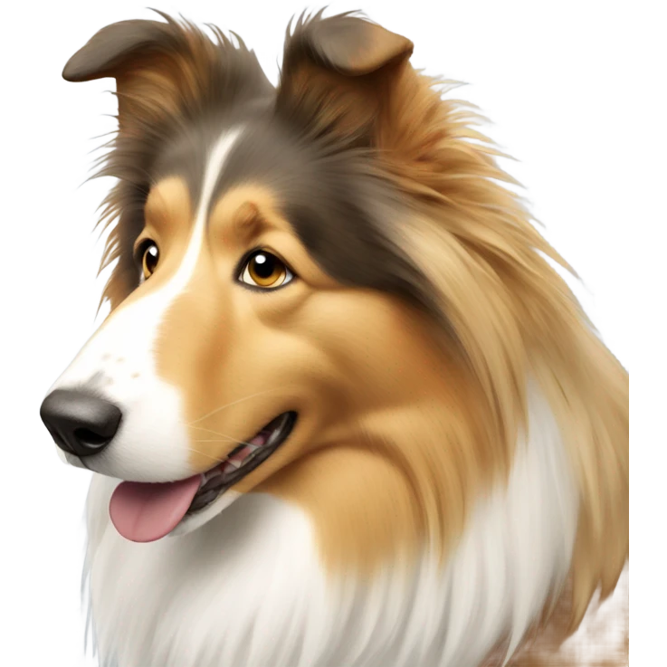 Rough collie with human emoji
