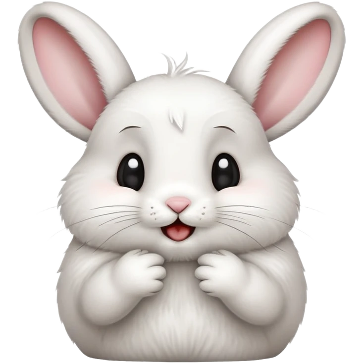 cute bunny with grimacing expression and twitching nose emoji