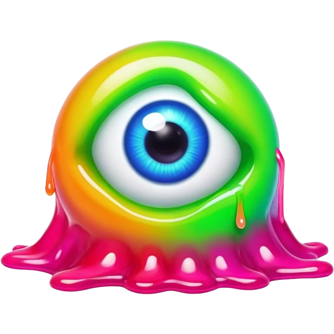 gummy neon melting eyeball emoji