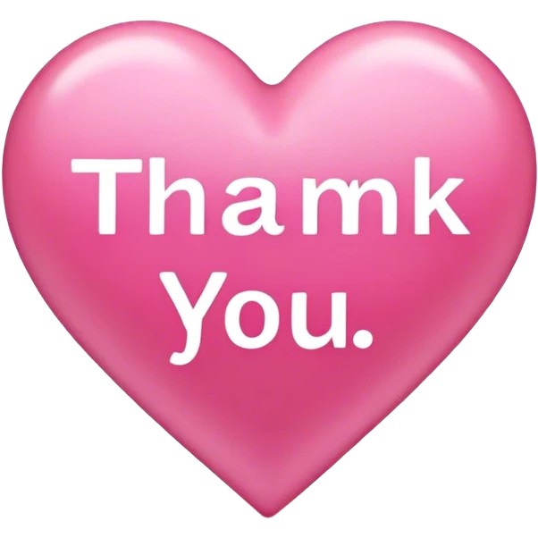 Pink heart with Thankyou emoji