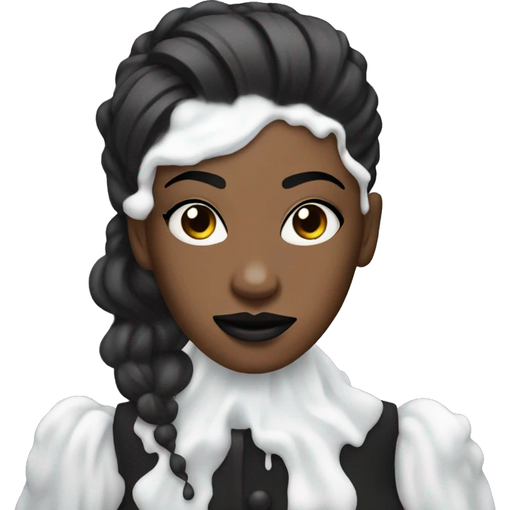 Goth Woman with shaving cream on her face emoji