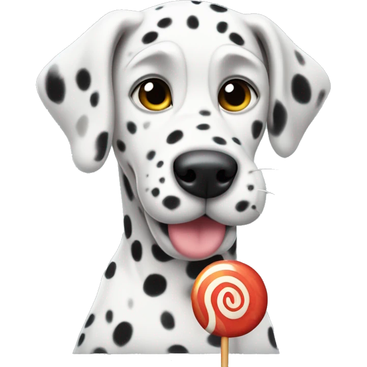 Dalmatian with a lollipop cane emoji