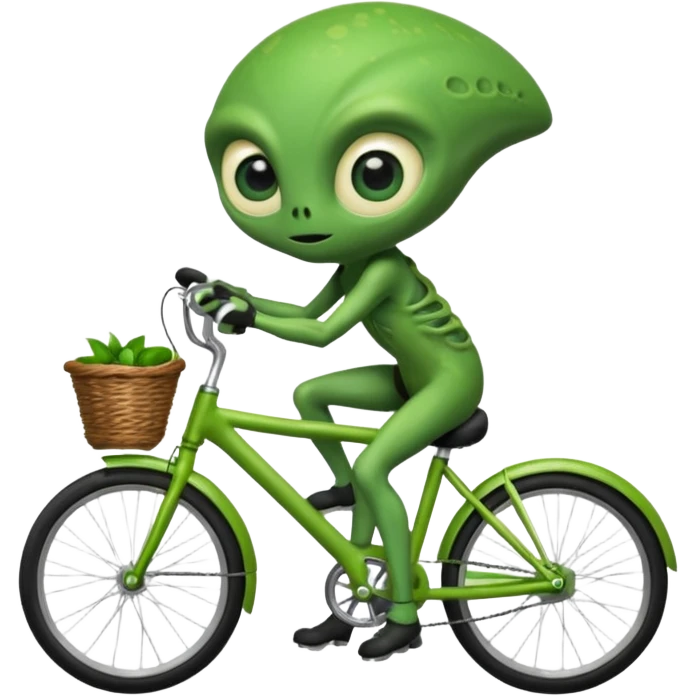 alien riding bicycle emoji