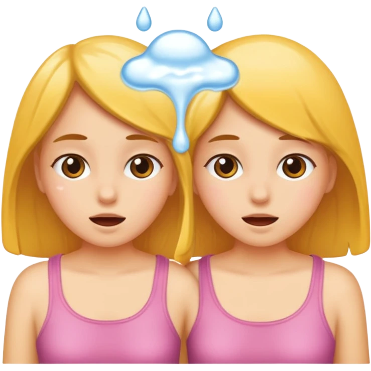 Two young girls covered in semen emoji