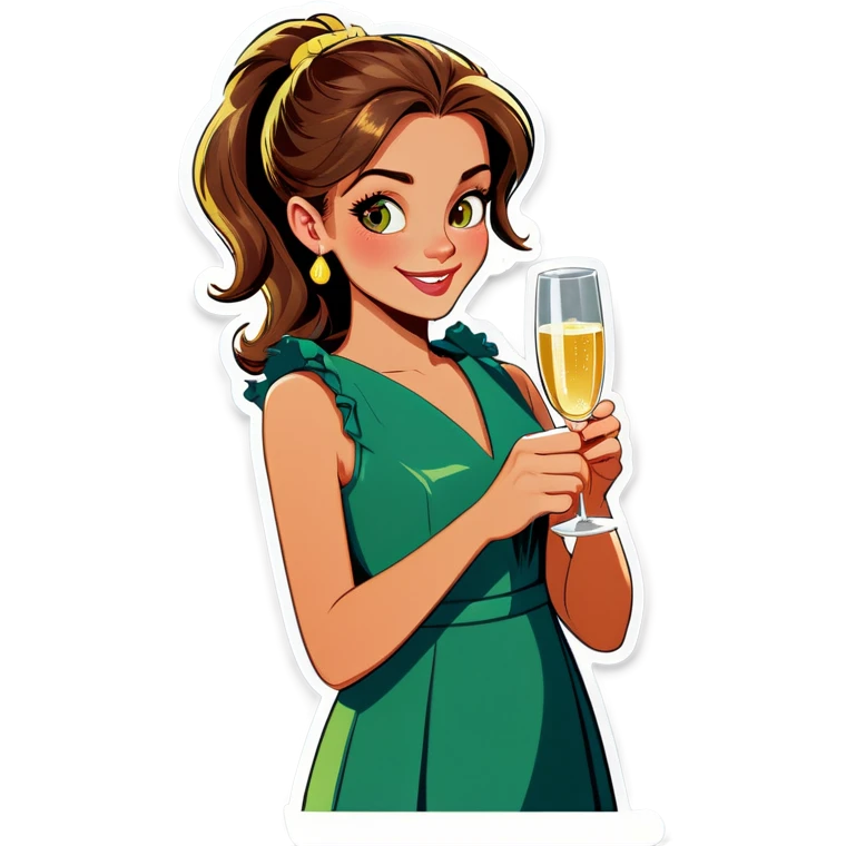 Girl with glass of champagne emoji