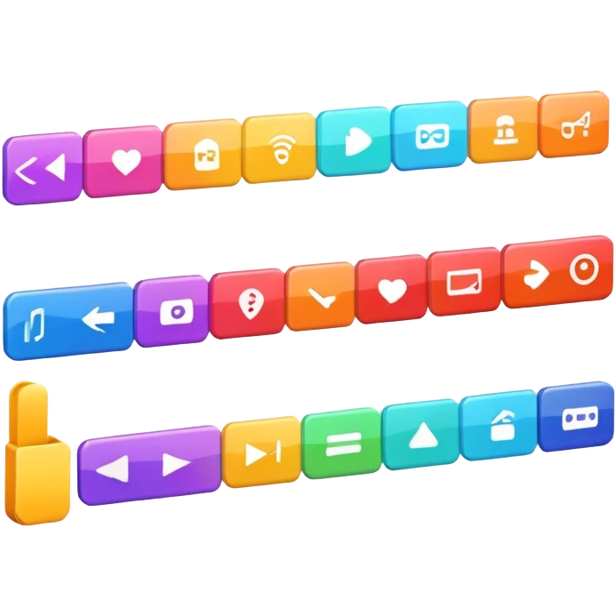 Video editing timeline with multiple clips, showing a horizontal timeline with colorful video segments and a playhead emoji