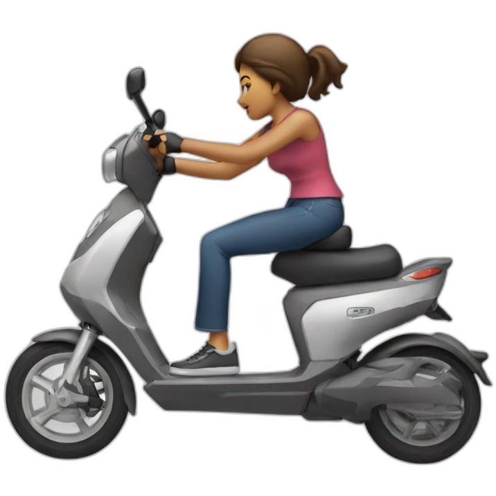 women punching electric scooter emoji