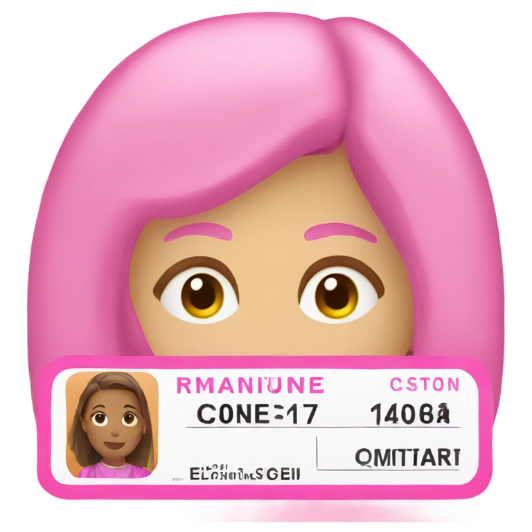 Pink drivers license  emoji