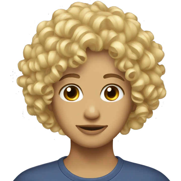 Curly hairs without face. Just a curly blonde haircut emoji
