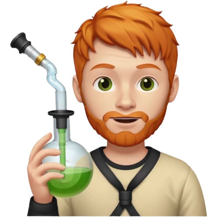 Ginger person holding a bong emoji