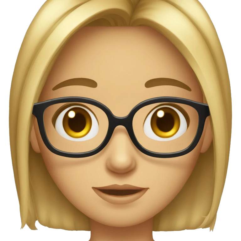 ragazza con occhiali, capelli mori raccolti, che fa la linguaccia emoji