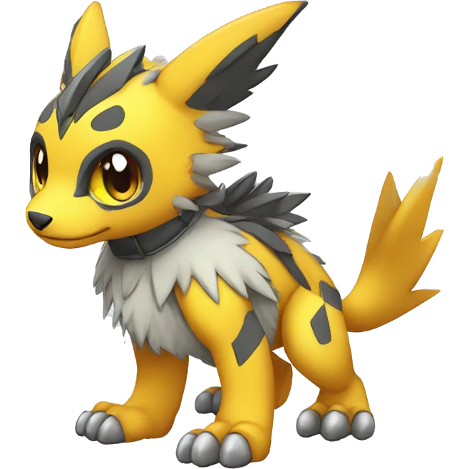 cute cool edgy Digimon-Fakemon-animal with colorful markings full body emoji