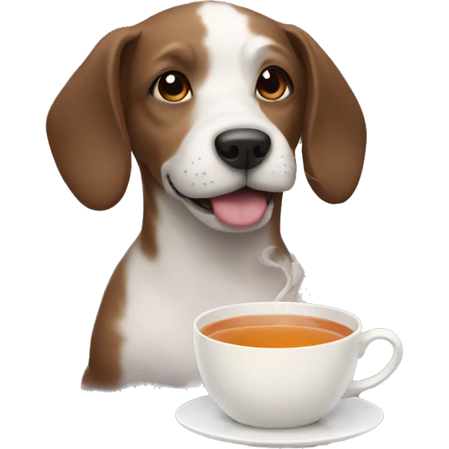 dog with tea emoji