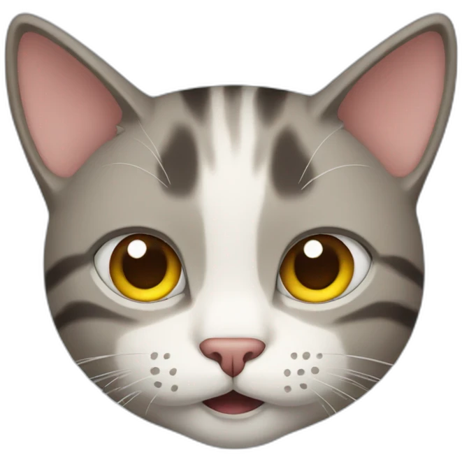 Cat with horrible smile emoji