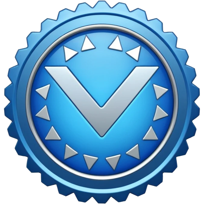 blue tick verification badge on a circular shape with zigzag edges emoji