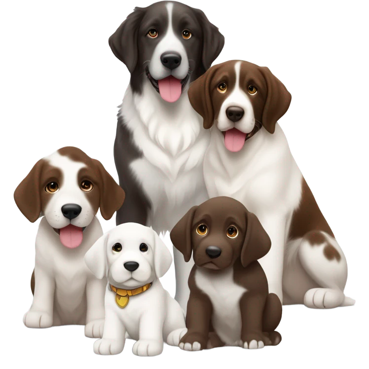 Great Pyrenees puppy with German shorthair pointer and brown mixed dog emoji