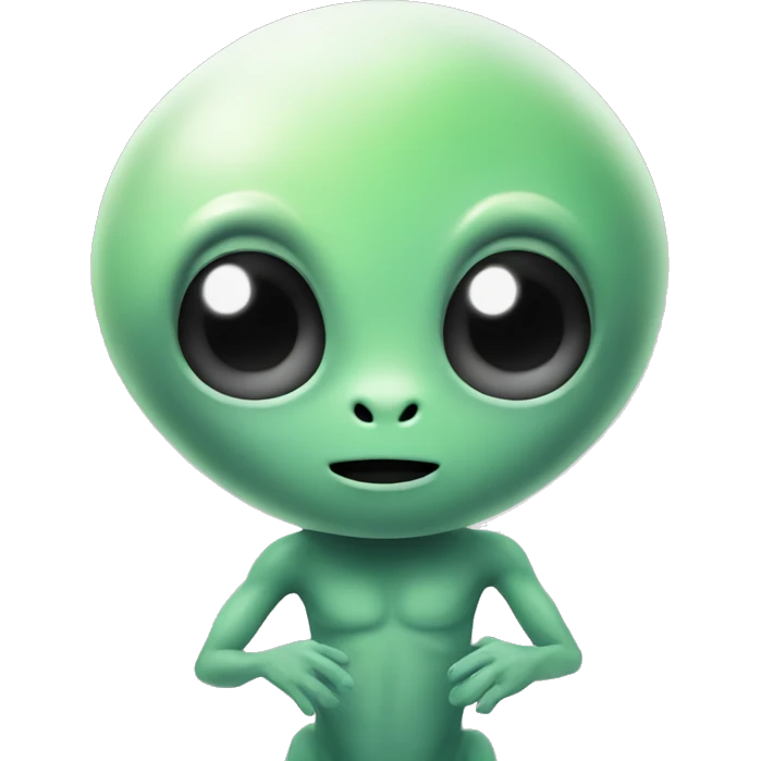 a cute alien says hello emoji