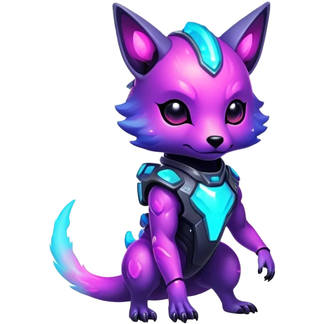 Epic Edgy Cute Colorful Nebula Modern Futuristic Vernid-Protogen-creature-animal, full body emoji
