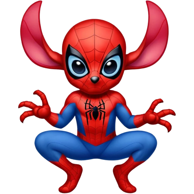 Stitch dressed as spider man  emoji