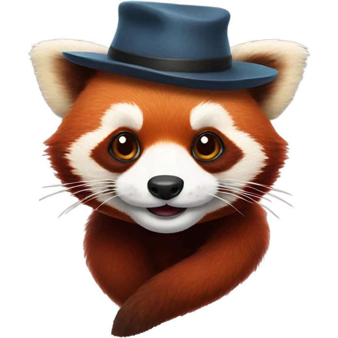Red panda with a hat emoji