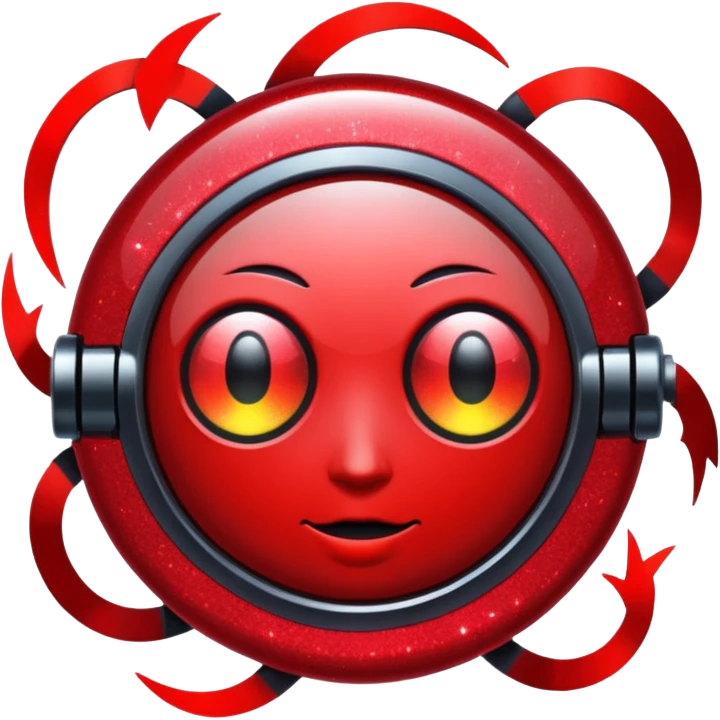 red glitter cyberpunk shine emoji