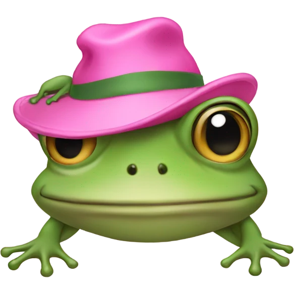 Frog with pink hat emoji