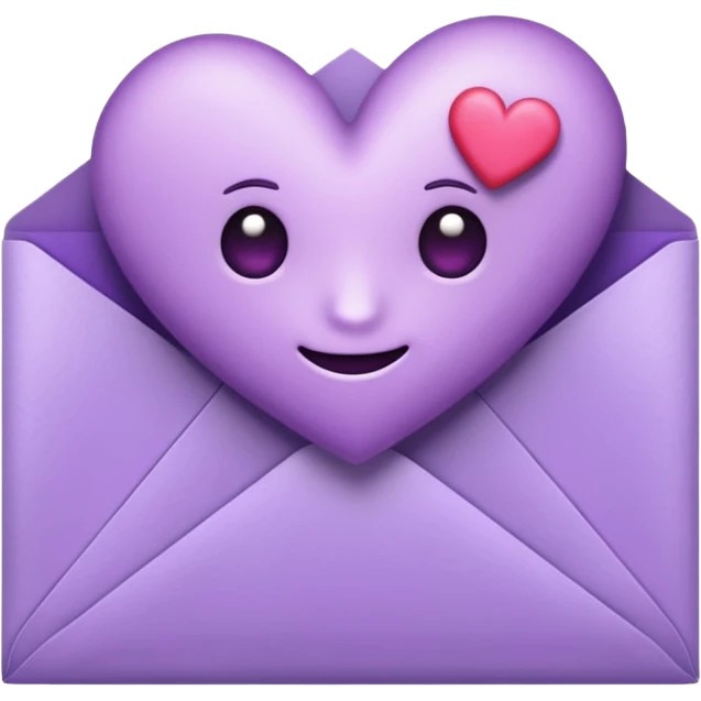 IOS's love letter emoji but with a purple heart instead of a red heart emoji