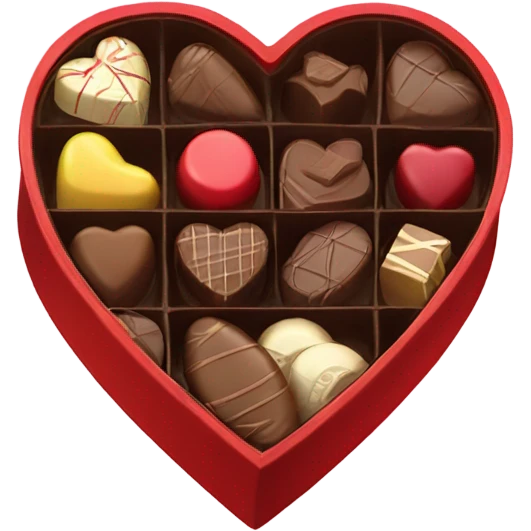 Red heart shaped box of chocolates  emoji